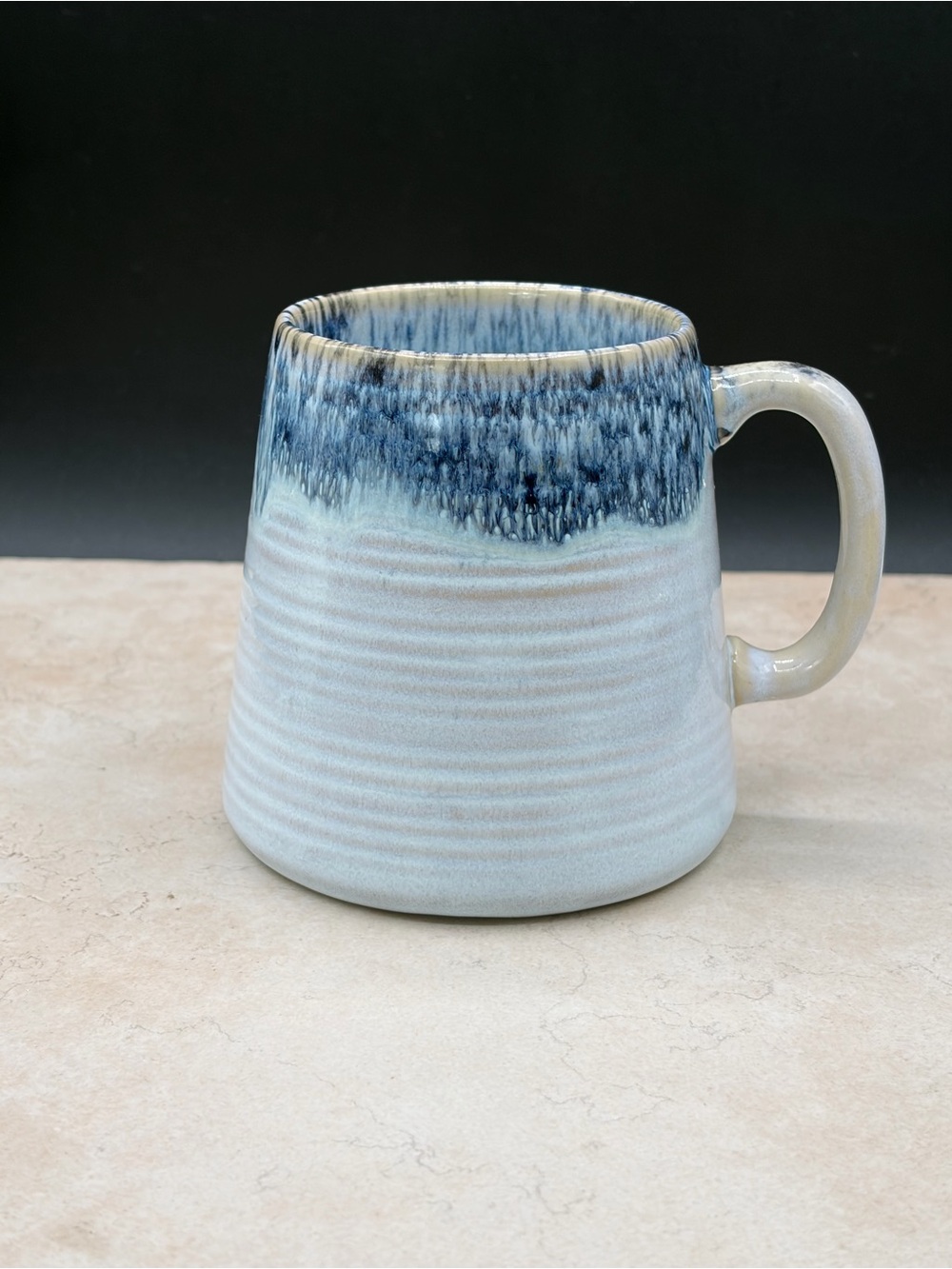 Barcela Pottery Flared Base Drip Glaze Mug Handmade 16 fl oz Portugal